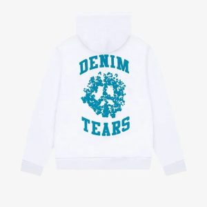 Men’s Denim University Zip Hoodie White