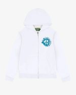 Men’s Denim University Zip Hoodie White