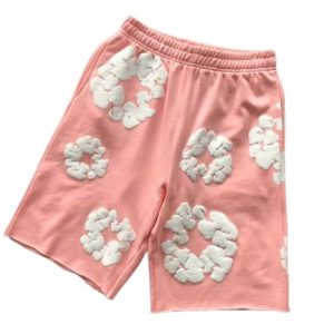 Pink Denim Tear Shorts